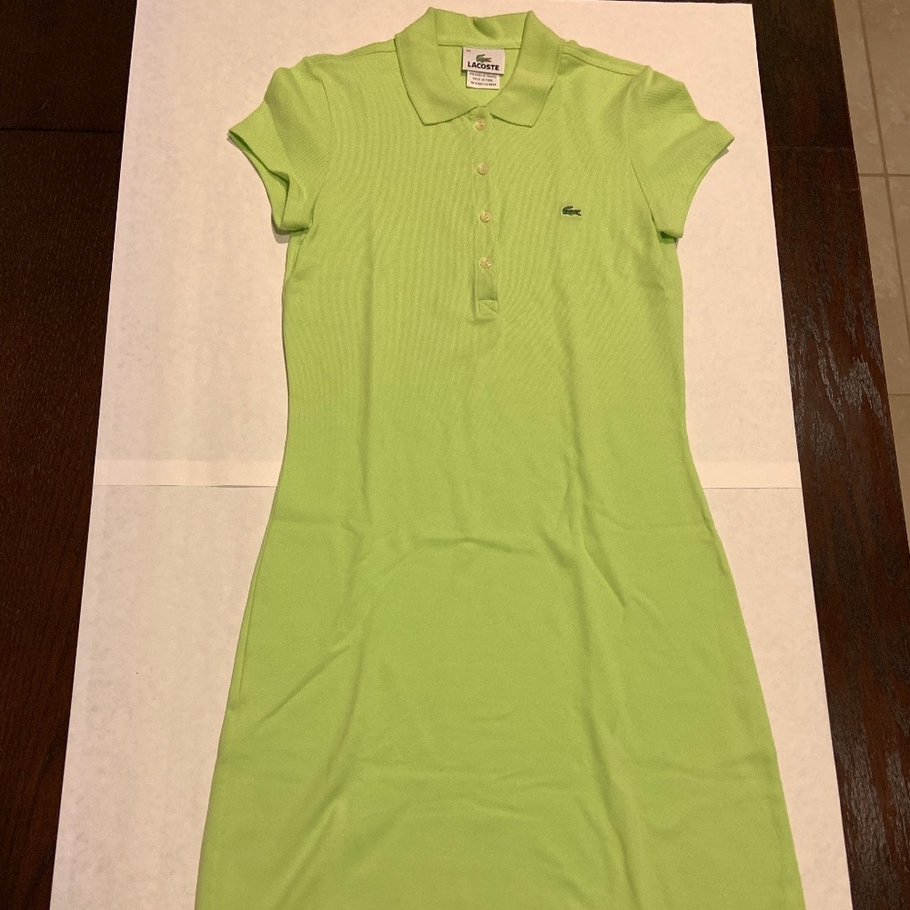 Lacoste Vintage ladies shirt dress size 34 green